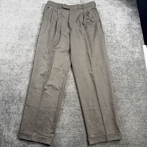 Ballin‎ Men's Size 33 Wool Classic Comfort EZE Gray Pleated Cuffed Dress Pants